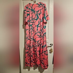 Pink and Green Patterned Dress